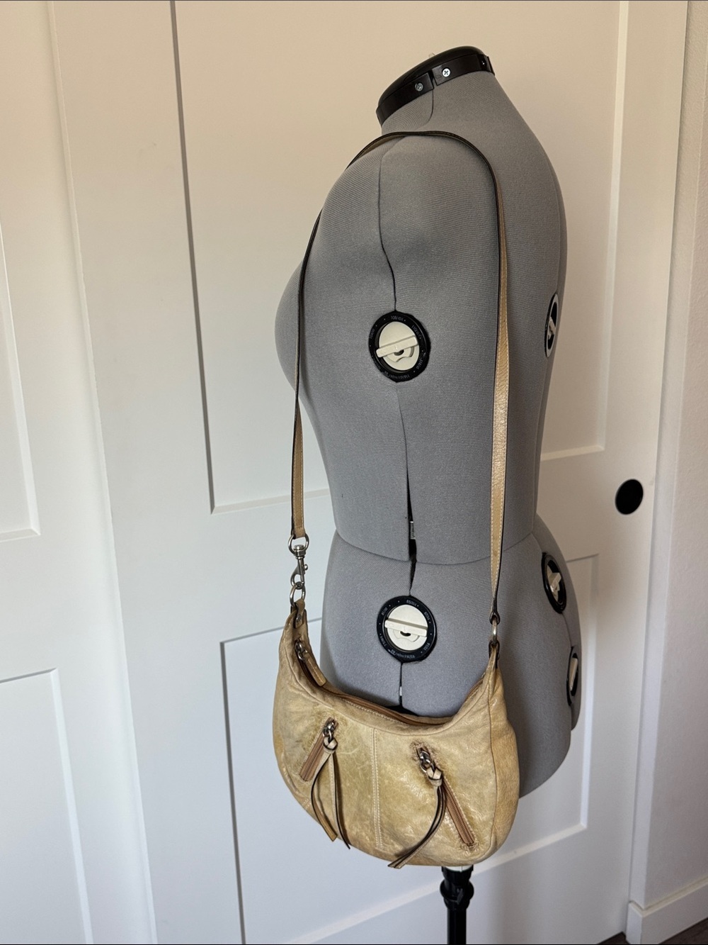 Fossil Leather Crescent Shoulder Bag with Tassel Accents - Picture 2 of 11